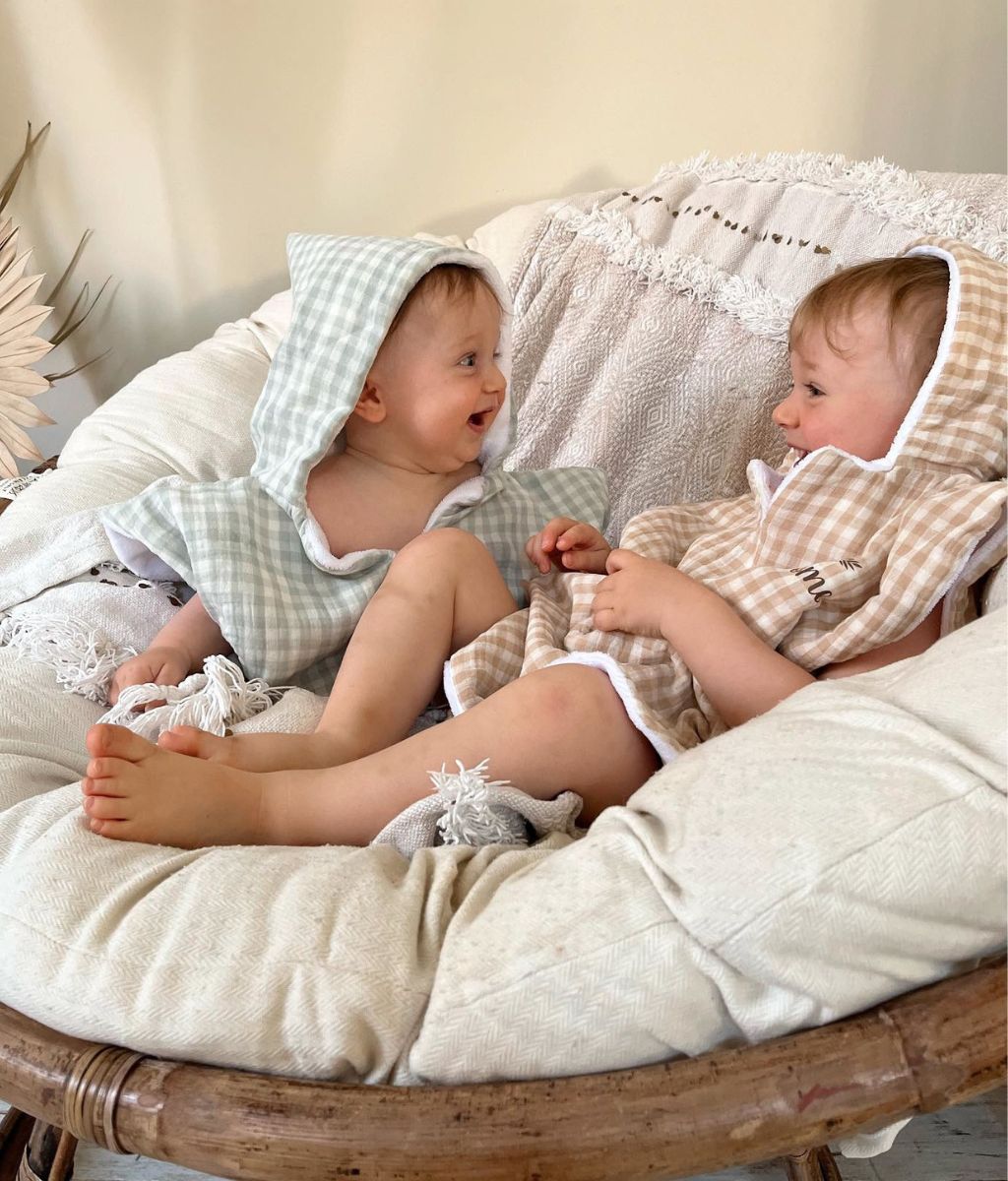 Sailor the gingham bath poncho