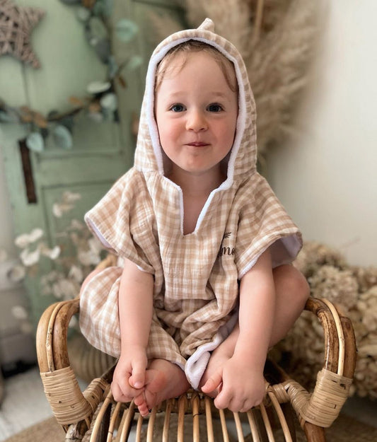 Sailor the gingham bath poncho