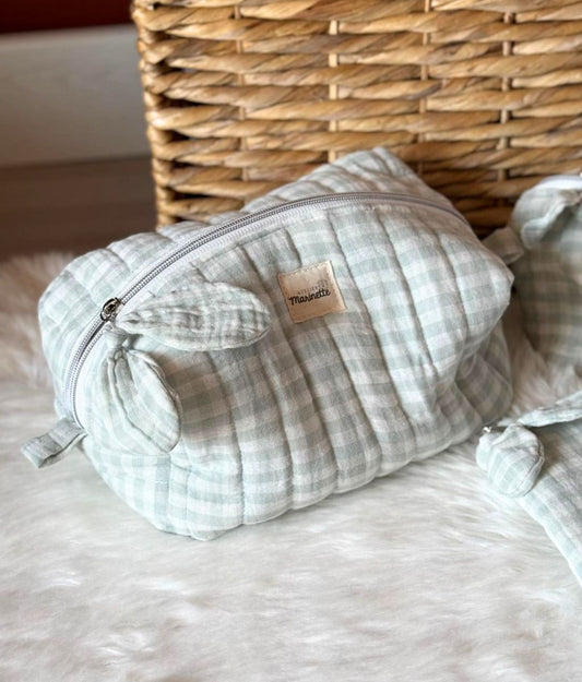 Paulette the maxi gingham toiletry bag