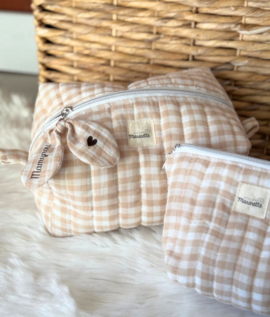 Paulette the maxi gingham toiletry bag