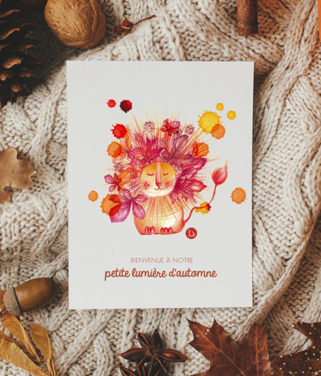 Autumn birth card